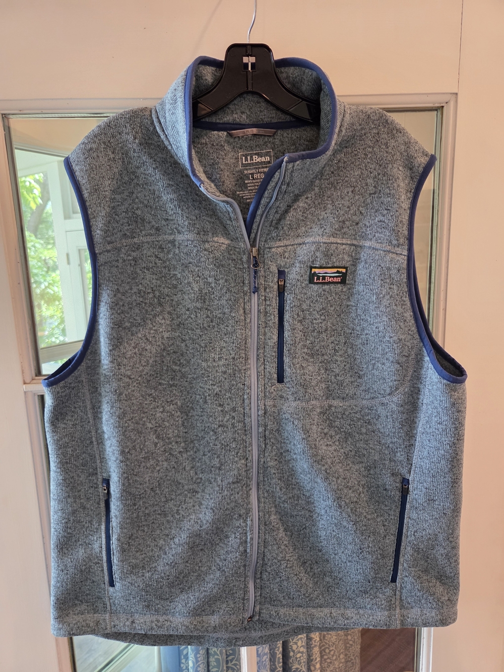 L.L. Bean Men’s Grey/Blue Heather Fleece Vest
